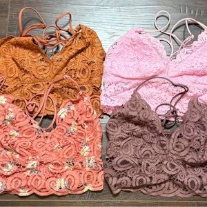 Free People / PINK /// Women’s Lace Bralettes - Size XS/S